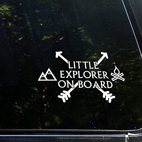 Little Explorer On Board Vinyl Sticker Decal Funny Words Baby On Board Chic Special Safety Caution Sticker Decal Sign for Car Truck Motorcycle Rv Window Bumper Decor Waterproof Decal