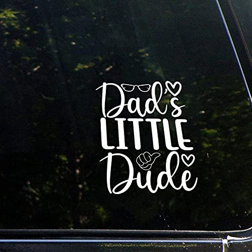 Dads Little Dude Vinyl Sticker Decal Funny Words Baby On Board Chic Special Safety Caution Sticker Decal Sign for Car Truck Motorcycle Rv Window Bumper Decor Waterproof Decal