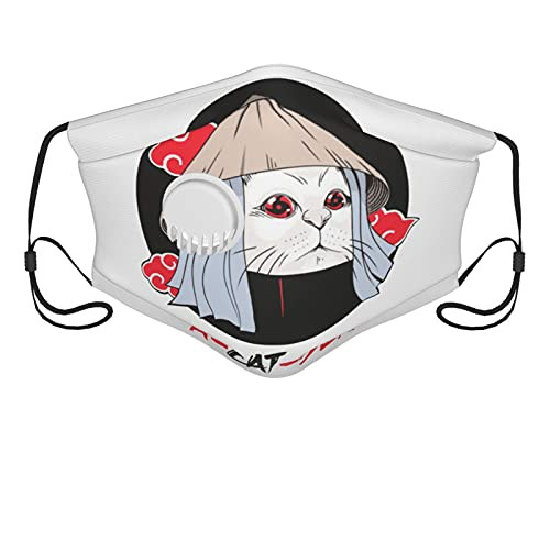 A Cat Suki Man Woman's with Valve and Filter Face Masks Washable Reusable-10 Filters-
