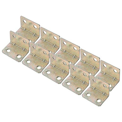 YeVhear 10pcs Iron Corner Bracket 29x20mm L-Shaped Angle Bracket Right Corner Protector Shelf Support for Furniture