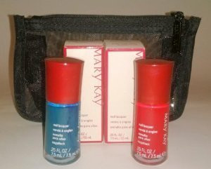 Mary Kay Hollywood Mystique ~ Radiant Red  and  Tempting Teal Nail Lacquer Polish Set