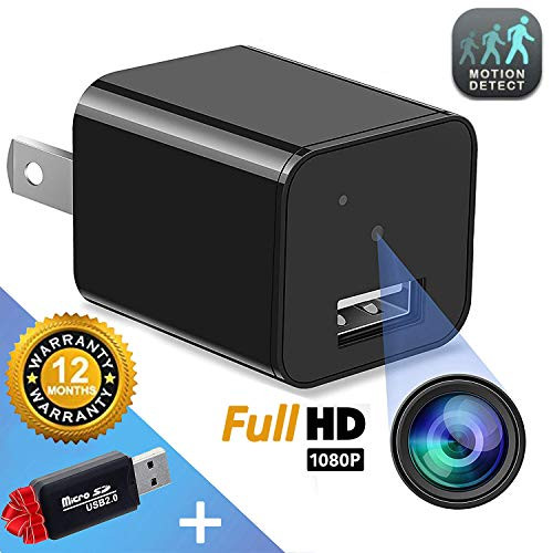 Hidden Camera - Mini Spy Camera - Motion Detection - USB Charger Camera - Hidden Spy Cam - Hidden Nanny Cam - Home Surveillance Security Camera Full HD 1080P - No Wi-Fi Needed
