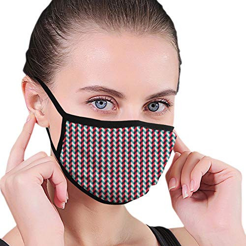 Comfortable Activated Carbon mask-Vintage Country Style Pattern with Diagonal Checks and Vertical Stripes-Fashion Facial decorations for Man and woman