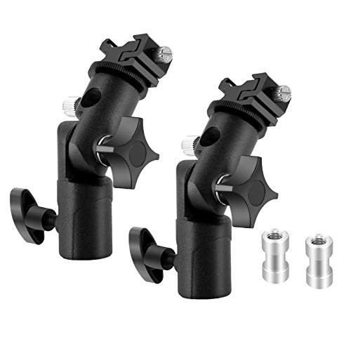 iFCOW Camera Flash Speedlite Mount Rotating Bracket Camera Swivel Light Stand Bracket Umbrella Holder Special for Multi-Function Lamp Holder Fixed Flash/Reflective Umbrella/Soft Umbrella- 2PCS