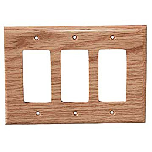 Sierra Lifestyles Traditional Switch Plate, 3 Rocker, Red Oak