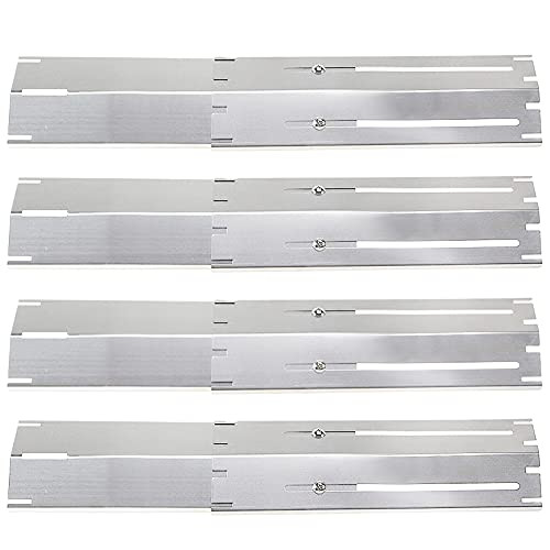 Criditpid Universal Stainless Steel Heat Plate Shield- Heat Tent- Flavorizer Bar- Burner Cover- Flame Tamer Replacement Parts for Charbroil- Brinkmann- Nexgrill Grill- Extends from 11.75" up to 21" L