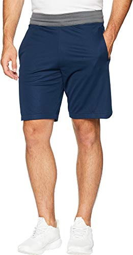 adidas Men's Basketball Accelerate 3 Stripes Short, Collegiate Navy/Grey Five, Small