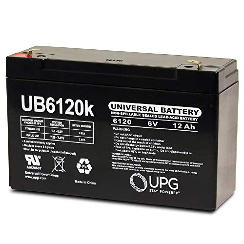 Universal Power Group UBCD5736 - UPG 85992 D5736 Sealed Lead Acid Batteries -6V- 12 AH.187 Tab Terminals- UB6120-