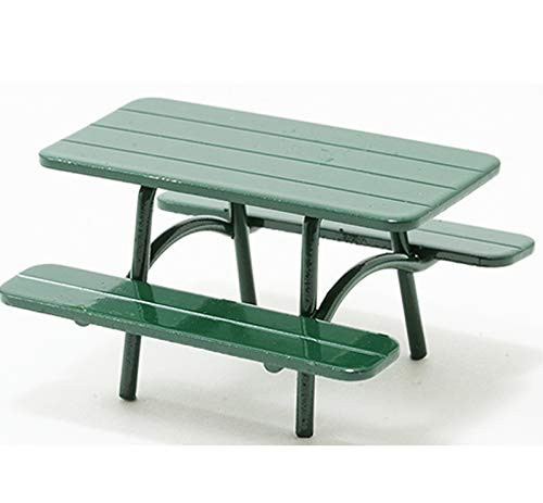Dollhouse Miniature Half Scale Green Picnic Table by Handley House