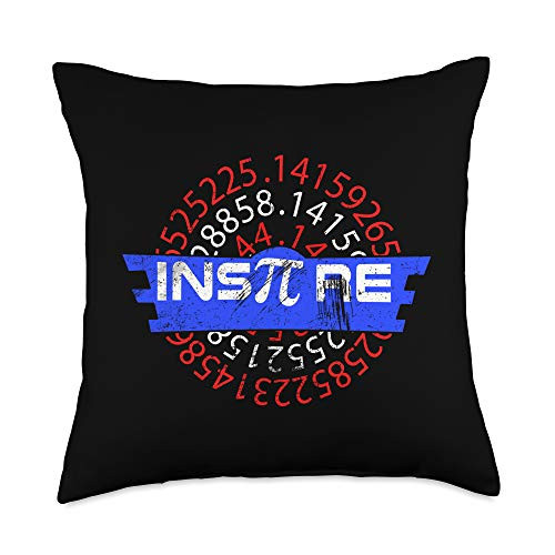 insPIre Pi Superhero Shield Math Teacher- Geek insPIre Pi Superhero Shield Math Teacher- Geek  and  Nerd Shirt Throw Pillow- 18x18- Multicolor