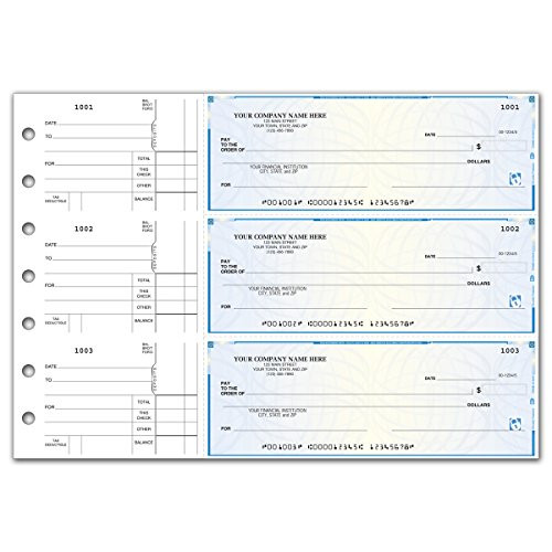 CheckSimple Secure 3-On-A-Page All Purpose Manual Business Checks with Voucher -50 Qty- - Custom