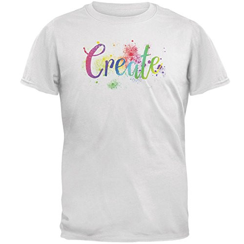 Create Art School Class Paint Splatter Mens Soft T Shirt White LG