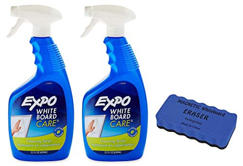 EXPO Whiteboard/Dry Erase Board Liquid Cleaner- 22-ounce- 2 Pack - Magnetic Whiteboard Eraser