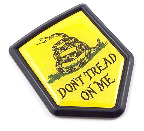 Don't Tread on Me American Flag Black Shield Car Bike Decal Crest Emblem