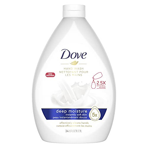 Dove Hand Wash For Clean  and  Softer Hands Deep Moisture Cleanser That Washes Away Dirt and Germs 34 oz 3 Count