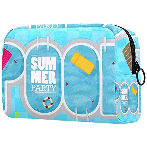 Women Makeup Bag-Cosmetic Storage Bag happy summer funny pool for Travel-Cosmetics Organizer Women Makeup Bag-Cosmetic Storage Bag happy summer funny pool for Travel-Cosmetics Organizer