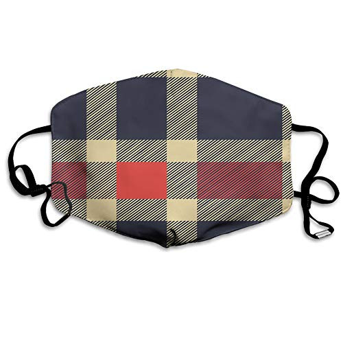 Mens Womens Mouth Scraf Face Vintage Plaid Scottish Tartan Pattern with Retro Display Checks Lines decorations for adults Seniors