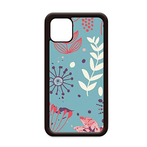 Blue Leaf Flower Plant Paint for iPhone 12 Pro Max Cover for Apple Mini Mobile Case Shell