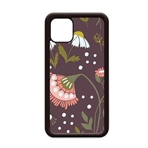Brown Flowers Plant Paint for iPhone 12 Pro Max Cover for Apple Mini Mobile Case Shell