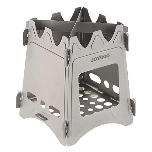 JOYOOO Camping Wood Stove,Folding Wood Stove,Portable Compact Lightweight Pure Titanium Stove,Outdoor Picnic BBQ Backpacking Camping Wood Burning Stove Alcohol Burner Pocket Stove(Titanium) JOYOOO Camping Wood Stove,Folding Wood Stove,Portable Compact Lightweight Pure Titanium Stove,Outdoor Picnic BBQ Backpacking Camping Wood Burning Stove Alcohol Burner Pocket Stove(Titanium)