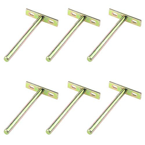 Antrader 5-Inch Solid Steel Floating Shelf Brackets- 6PCS Blind Shelf Supports -Large- Hidden Floating Wall Shelf Support Bracket for Floating Wood Shelves- Gold Plating