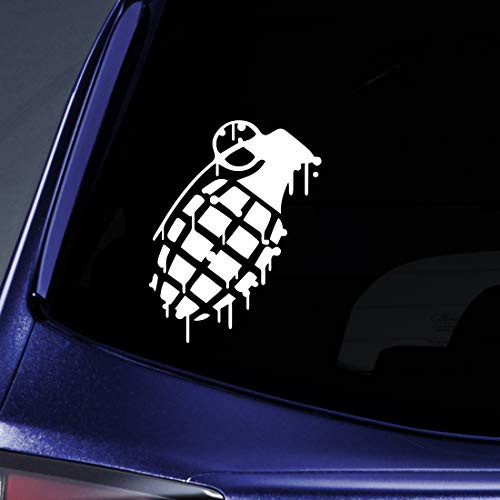 Bargain Max Decals - Grenade WHITE Drip Splatter Snowboard Sticker Decal Notebook Car Laptop 6" -White-