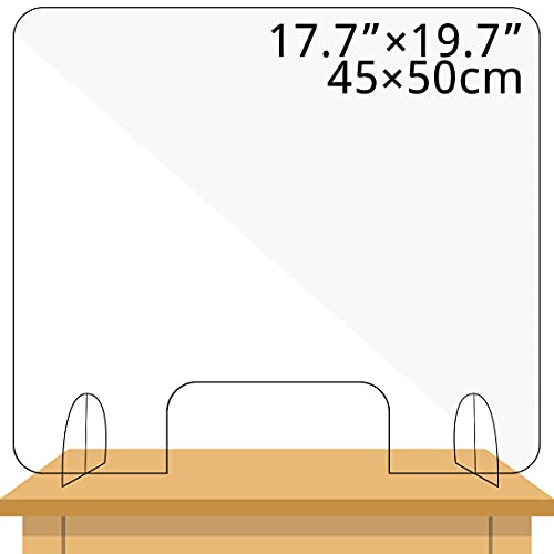 Clear Acrylic Sneeze Guard Barrier For Counter- Shield Desk Screen Divider Panel Desktop Baffle And Countertops With Pass Through Transaction Window -4550cm-