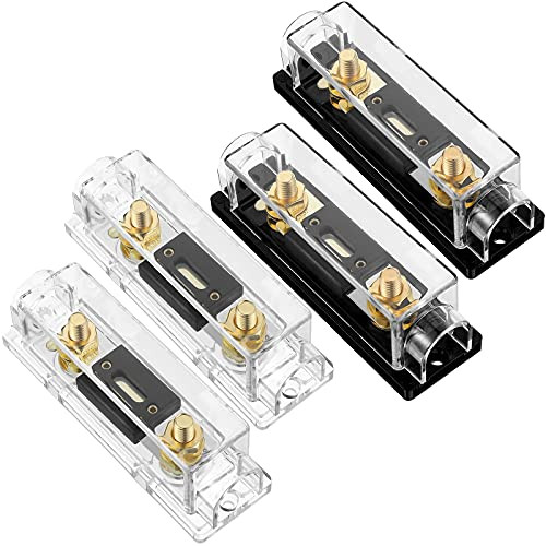 4 Pieces 300 Amp ANL Fuse Holder Kit ANL-300A Electrical Protection ANL Fuse 300 Amp Fuse Block with 300 Amp Fuses for Car Vehicles Audio Amplifier System
