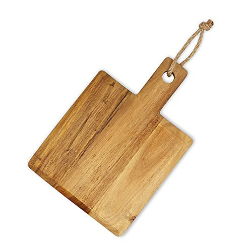 Karisky Cheese Board Acacia Wood Cutting Board with Handle Charcuterie Platter Serving Tray for Cheese- Meat- Bread- 13 x 9 Inch Karisky Cheese Board Acacia Wood Cutting Board with Handle Charcuterie Platter Serving Tray for Cheese- Meat- Bread- 13 x 9 Inch