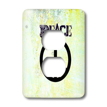 3dRose lsp_29355_6 Two Plug Outlet Cover with Yellow Peace Sign Symbols