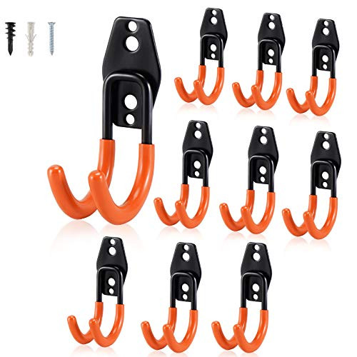AOBEN Garage Hooks Heavy Duty- Steel Garage Storage Hooks- Utility Tool Hangers and Combinable Wall Mount Garage Hooks for Organizing Ladders- Bikes- Hoses- and More Equipment -SMALL J- 10 PACK- AOBEN Garage Hooks Heavy Duty- Steel Garage Storage Hooks- Utility Tool Hangers and Combinable Wall Mount Garage Hooks for Organizing Ladders- Bikes- Hoses- and More Equipment -SMALL J- 10 PACK-