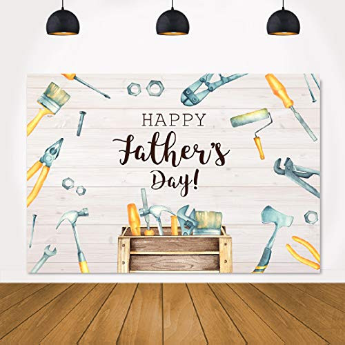 Lofaris Happy Father's Day Backdrop Wooden Photography Background Dad Party Wood Supplies Cake Table Banner for Father Family Home Decorations Photoshoot Photo Studio Props Vinyl 5x3ft