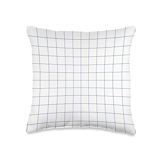 Design Minds Boutique Windowpane Check Grid -navy blue/white- Throw Pillow- 16x16- Multicolor