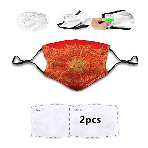 Made in USA Fashion Face mask-Complex Exposure Swirling Radial Patchwork Fine Art Theme Contrast Joined Paint-Dustproof Windproof Face Mask-Reusable-Washable Cloth-Face Cover-Cover for Dust Men Women