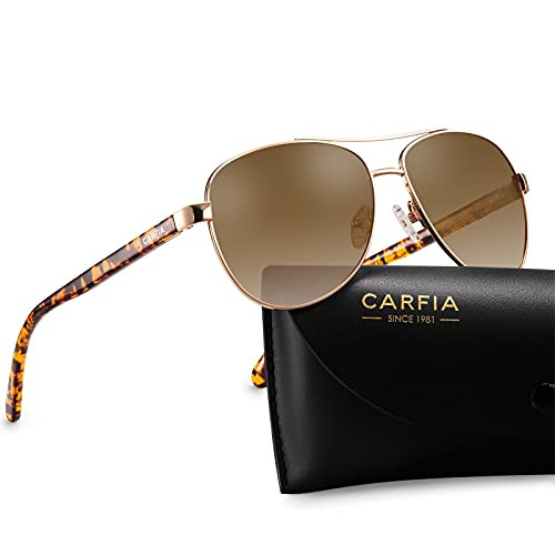 Carfia Polarized Sunglasses for Women UV Protection Ultra-Lightweight Metal Frame Sport Outdoor Sunnies CA3216