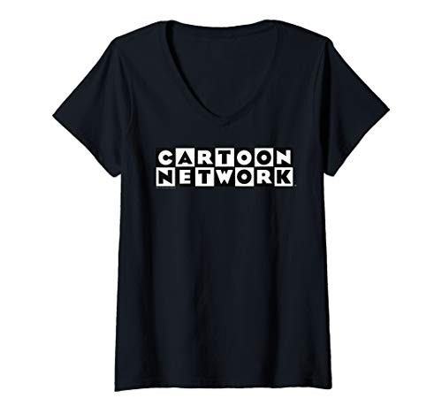 Womens Cartoon Network Classic Checkerboard Logo V-Neck T-Shirt
