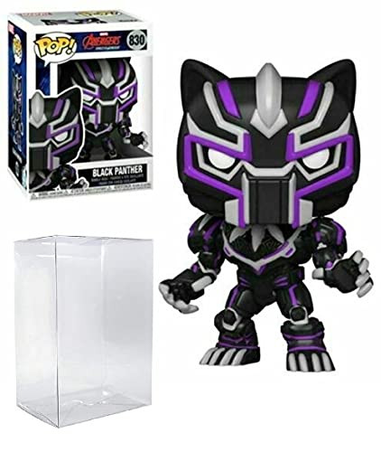 Black Panther Pop 830 Marvel Mech Strike: Vinyl Figure -Includes Ecotek Pop Box Protector Case-