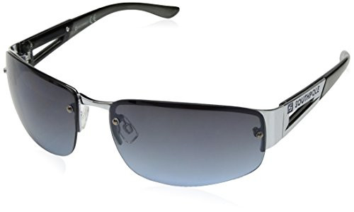 Southpole 895SP Rectangular Sleek Wrap UV Protective Metal Temple Sunglasses - Wear All-Year - A Gift of Youth- 70 mm- Silver  and  Blue