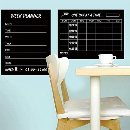 Wall Decal Sticker Week Planner Wall Decal Calendar Chalkboard Sticker Wall Decoration Mural Removable Self Adhesive PVC Vinyl Mural