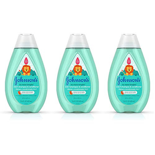 Johnson's No More Tangles Detangling 2-in-1 Toddler  and  Kids Shampoo  and  Conditioner- Gentle No More Tears Formula- Hypoallergenic and Free of Parabens- Phthalates- Sulfates and Dyes -Pack of 3-