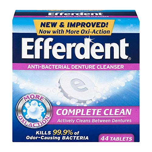 Efferdent Denture Cleanser Tablets Anti-Bacterial - 44 ct- Pack of 5