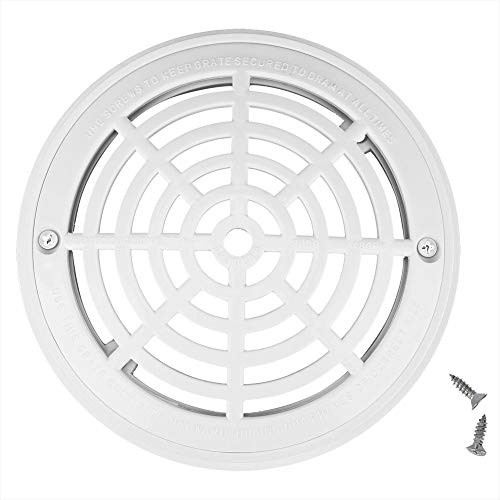 Round Swimming Pool Main Drain Cover- 8 Inch Replacement Pool Drain Cover- Universal Plastic Drain Cover for Swimming Pools