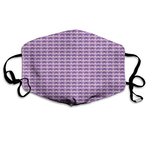 Comfortable Printed mask- Rhombus Checks Pattern with Rays Design Abstract Ornamental Shapes-Windproof Facial decorations for man and woman