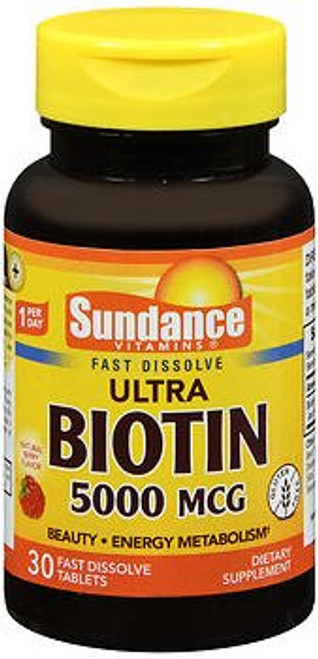 Sundance Vitamins Ultra Biotin 5000 mcg - 30 Tablets- Pack of 6