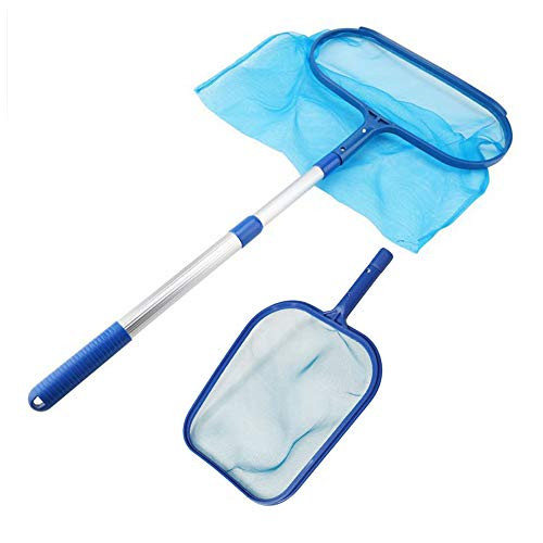 Pond Net-Pool Cleaning Net Swimming Pool Skimmer Kit Deep Leaf Mesh Net Skimmer Net Telescopic Pole for Cleaning