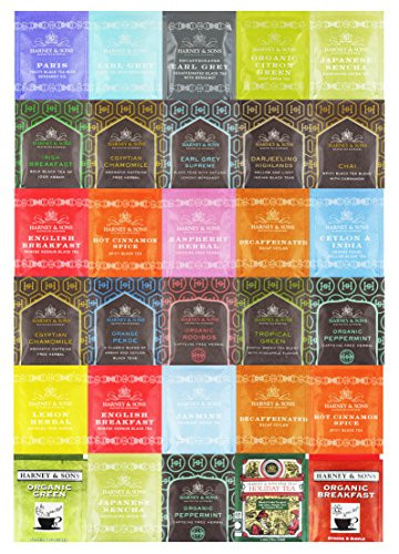 Harney & Sons Tea Sampler Variety Mix, Individual Size Tea Packets (90 Count)
