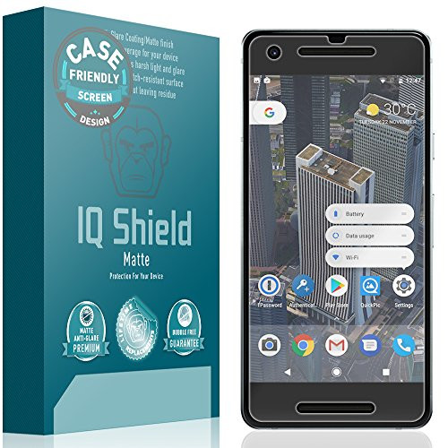 IQ Shield Matte Screen Protector Compatible with Google Pixel 2 -Case Friendly--2-Pack- Anti-Glare Anti-Bubble Film