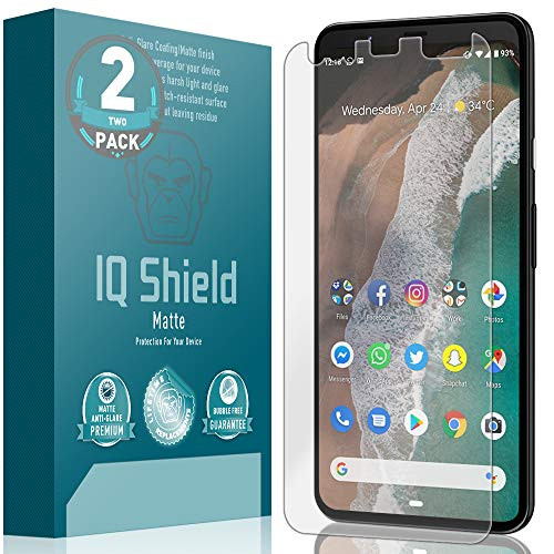 IQ Shield Matte Screen Protector Compatible with Google Pixel 4 XL -2-Pack--Max Coverage- Anti-Glare Anti-Bubble Film