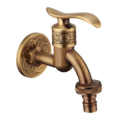 Siderit Retro Wall-Mounted Brass Cold Water Faucet Washing Machine Mop Pool Garden Taps
