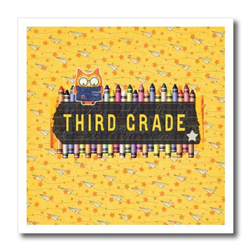 3dRose Image of Third Grade- Blackboard- Crayon Banner. - Iron on Heat Transfers -ht-334039-1-